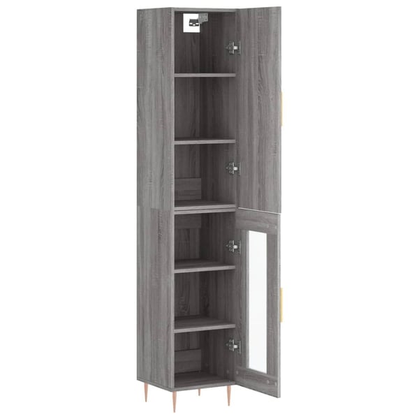 vidaXL Highboard grå sonoma 34,5x34x180 cm konstruert tre