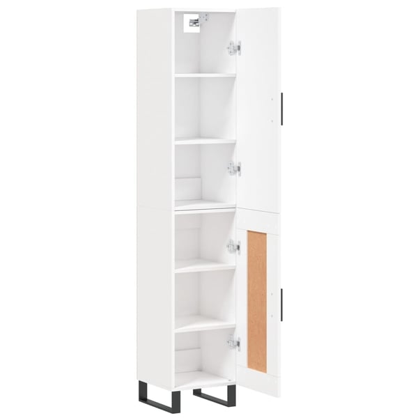 vidaXL Highboard hvit 34,5x34x180 cm konstruert tre