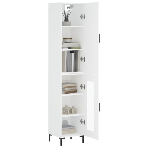 vidaXL Highboard hvit 34,5x34x180 cm konstruert tre