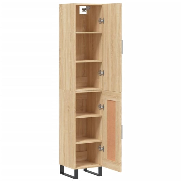 vidaXL Highboard sonoma eik 34,5x34x180 cm konstruert tre