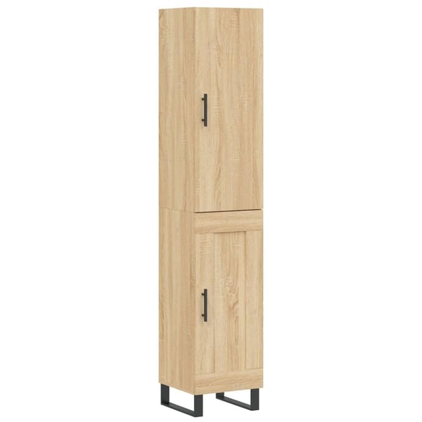 vidaXL Highboard sonoma eik 34,5x34x180 cm konstruert tre