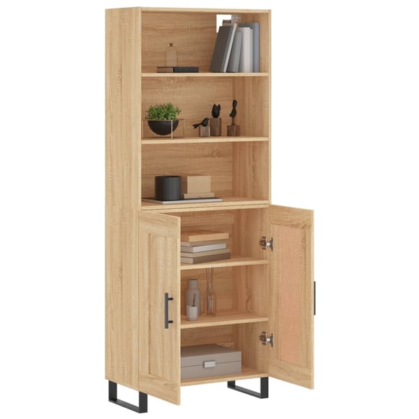 vidaXL Highboard sonoma eik 69,5x34x180 cm konstruert tre
