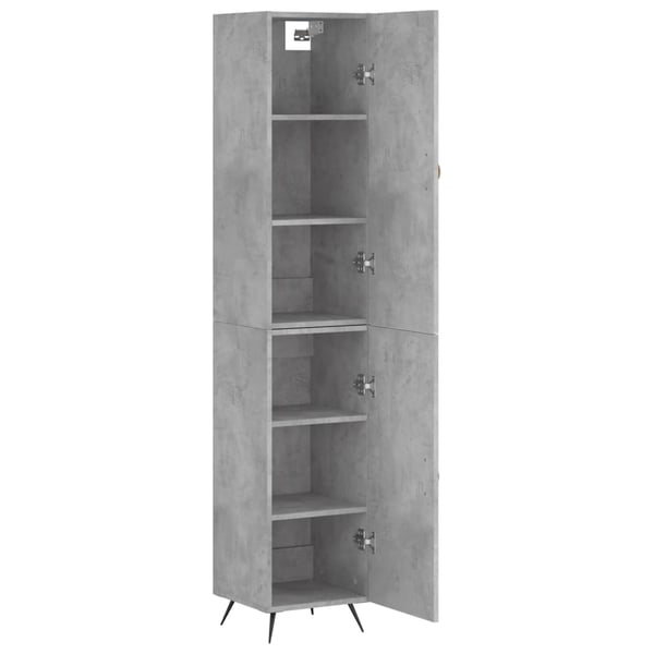 vidaXL Highboard betonggrå 34,5x34x180 cm konstruert tre