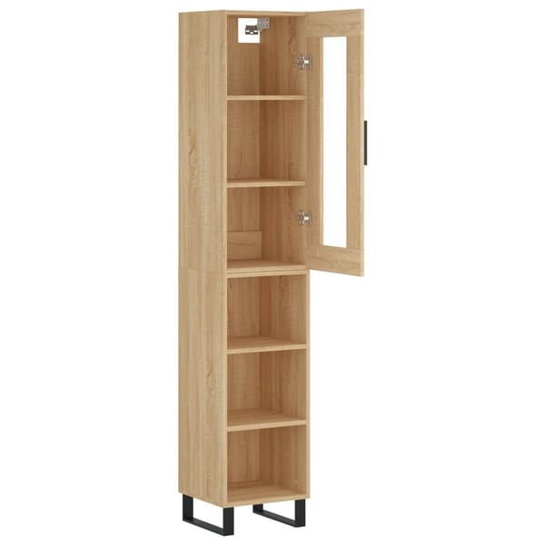 vidaXL skab 34,5x34x180 cm konstrueret træ sonoma-eg