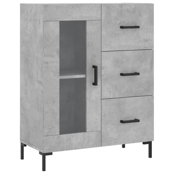 vidaXL Highboard betonggrå 69,5x34x180 cm konstruert tre