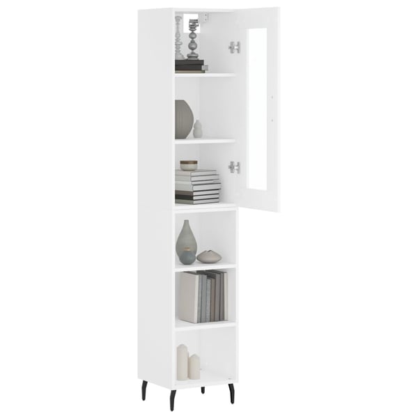 vidaXL Highboard hvit 34,5x34x180 cm konstruert tre