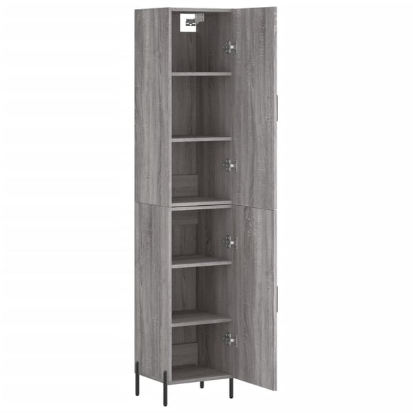 vidaXL Highboard grå sonoma 34,5x34x180 cm konstruert tre
