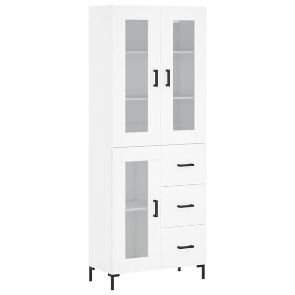 vidaXL højskab 69,5x34x180 cm konstrueret træ hvid