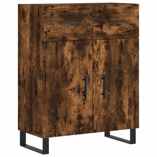 vidaXL Highboard røkt eik 69,5x34x180 cm konstruert tre