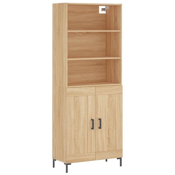 vidaXL højskab 69,5x34x180 cm konstrueret træ sonoma-eg