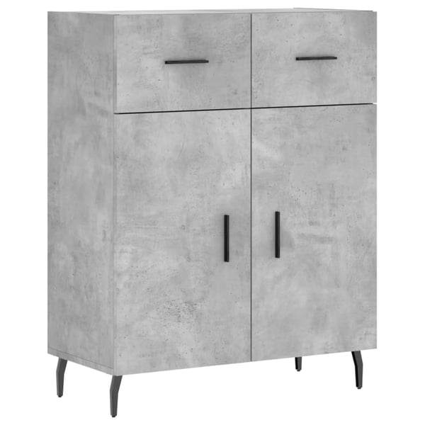 vidaXL Highboard betonggrå 69,5x34x180 cm konstruert tre