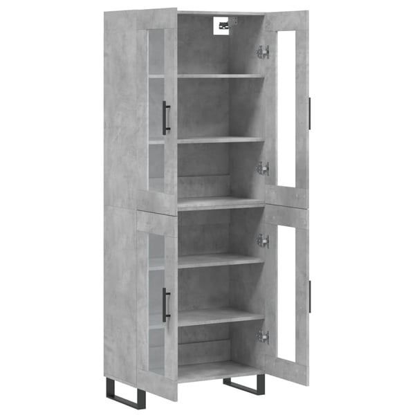 vidaXL Highboard betonggrå 69,5x34x180 cm konstruert tre