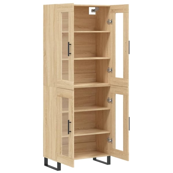 vidaXL Highboard sonoma eik 69,5x34x180 cm konstruert tre