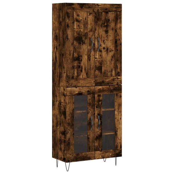 vidaXL Highboard røkt eik 69,5x34x180 cm konstruert tre
