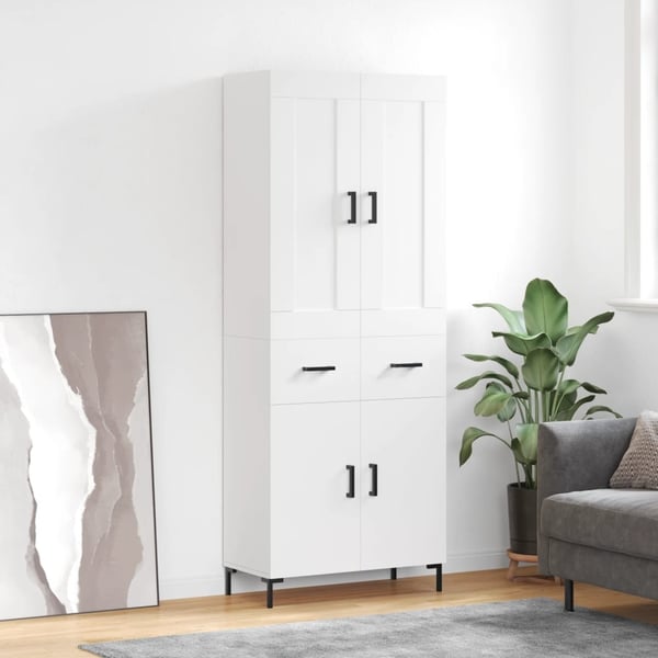 vidaXL Kaappi valkoinen 69,5x34x180 cm tekninen puu