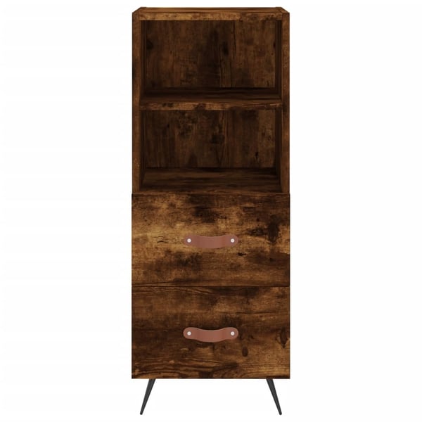vidaXL skab 34,5x34x180 cm konstrueret træ røget egetræ