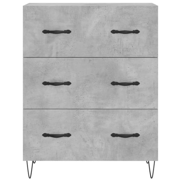 vidaXL Highboard betonggrå 69,5x34x180 cm konstruert tre