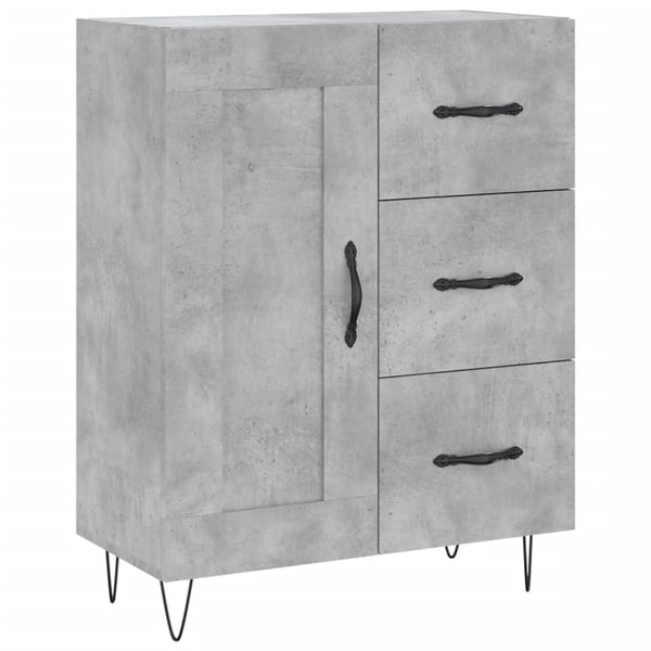 vidaXL Highboard betonggrå 69,5x34x180 cm konstruert tre