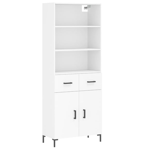 vidaXL højskab 69,5x34x180 cm konstrueret træ hvid