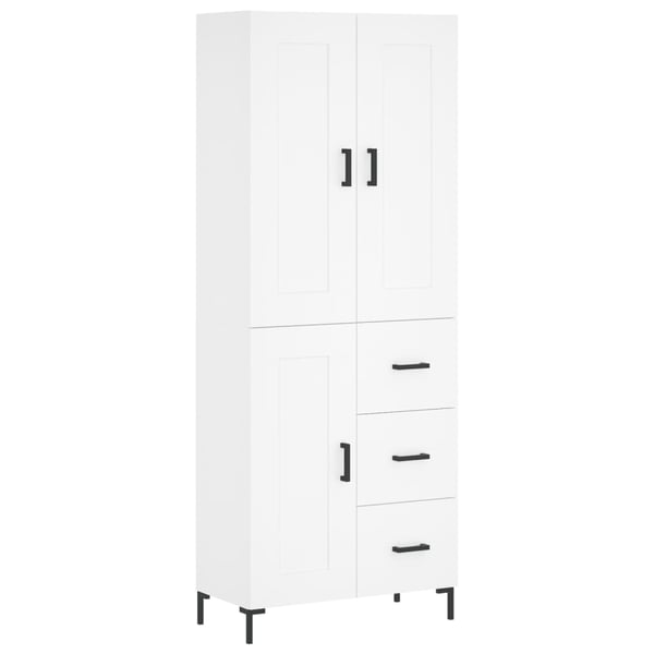 vidaXL højskab 69,5x34x180 cm konstrueret træ hvid