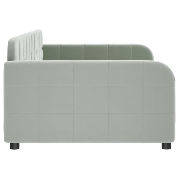 vidaXL daybed 100x200 cm velour lysegrå