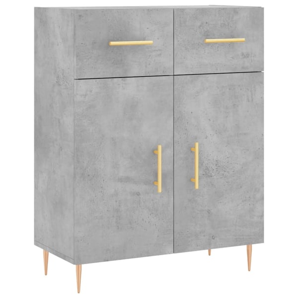 vidaXL Kaappi betoninharmaa 69,5x34x180 cm tekninen puu