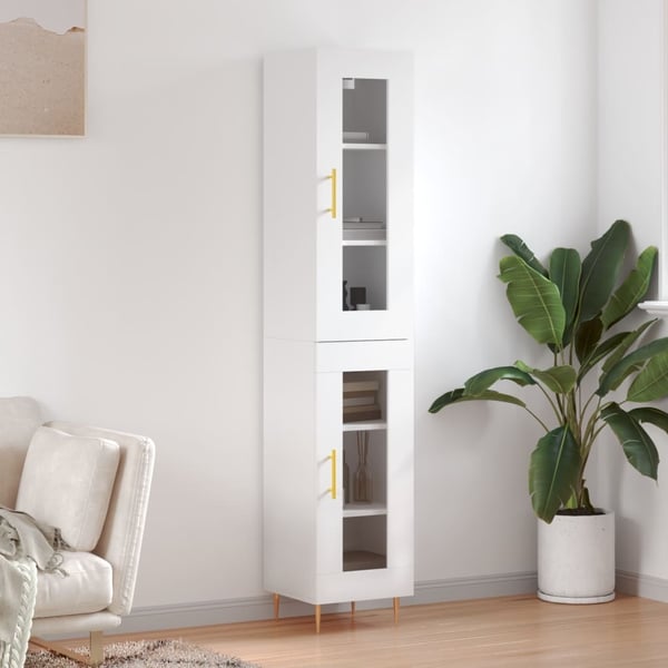 vidaXL skab 34,5x34x180 cm konstrueret træ hvid