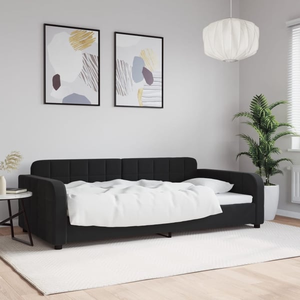 vidaXL Dagbädd svart 100x200 cm sammet