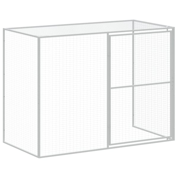 vidaXL Koirankoppi/ulkotila antras. 214x457x181 cm galvanoitu teräs