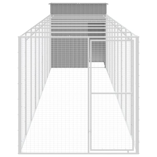 vidaXL Koirankoppi/ulkotila v.harmaa 165x1067x181 cm galvanoitu teräs