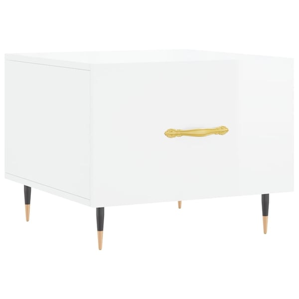 vidaXL Salongbord 2 stk høyglans hvit 50x50x40 cm konstruert tre