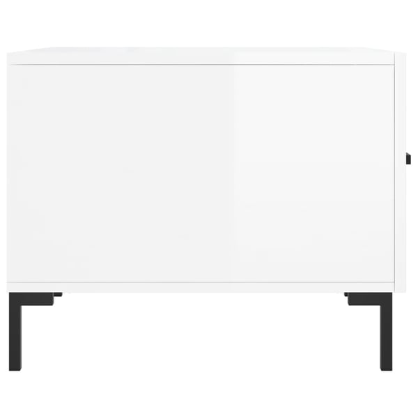 vidaXL Salongbord 2 stk høyglans hvit 50x50x40 cm konstruert tre