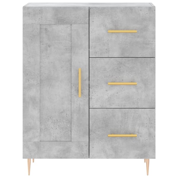 vidaXL Highboard betonggrå 69,5x34x180 cm konstruert tre