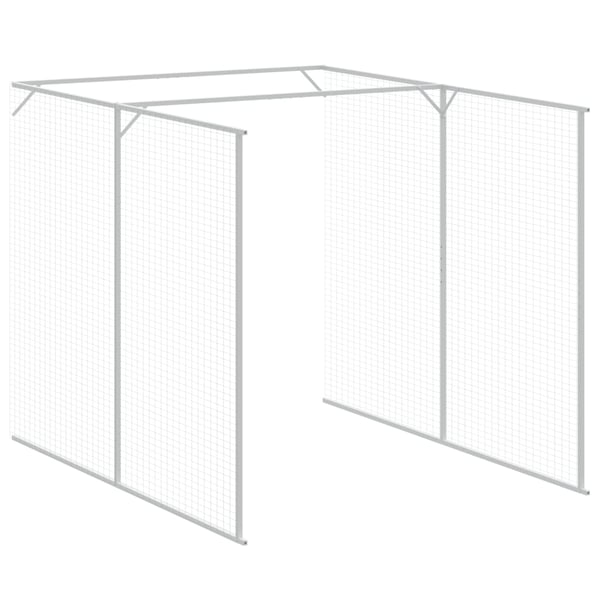 vidaXL Koirankoppi/ulkotila v.harmaa 165x659x181 cm galvanoitu teräs
