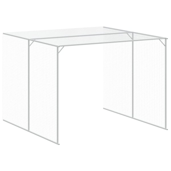 vidaXL hundehus m. løbegård 214x1273x181 cm galvaniseret stål antracit