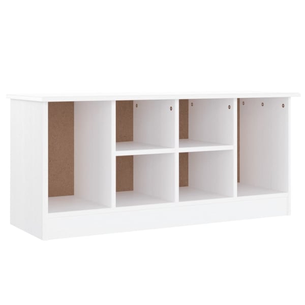 vidaXL skobænk ALTA 100x35x45 cm massivt fyrretræ hvid