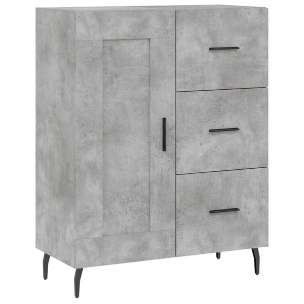 vidaXL Highboard betonggrå 69,5x34x180 cm konstruert tre