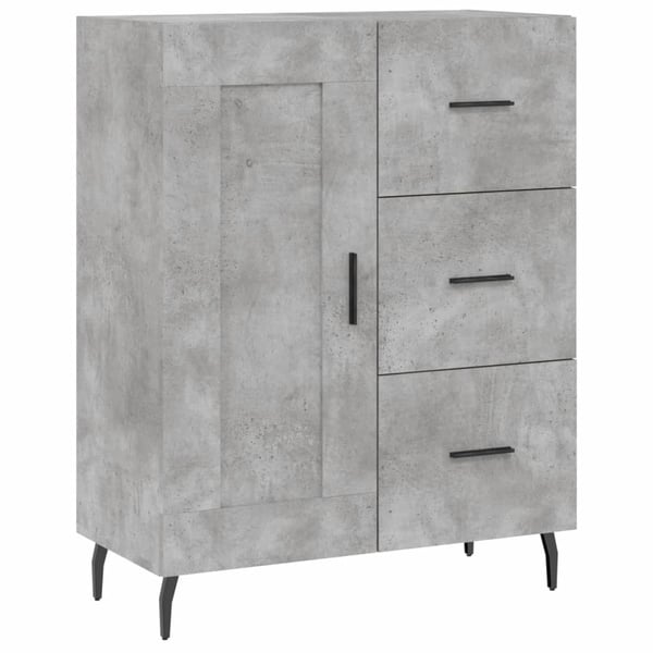 vidaXL Highboard betonggrå 69,5x34x180 cm konstruert tre