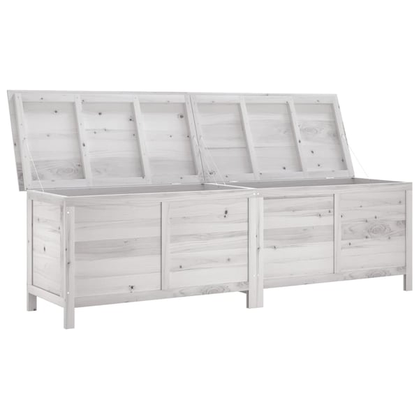vidaXL Putekasse hvit 198,5x50x56,5 cm heltre gran
