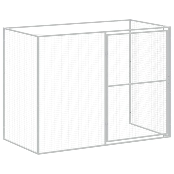 vidaXL Hundehus med gård antrasitt 214x661x181 cm galvanisert stål