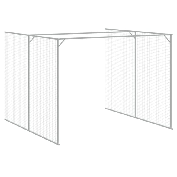 vidaXL Hundehus med gård antrasitt 214x661x181 cm galvanisert stål