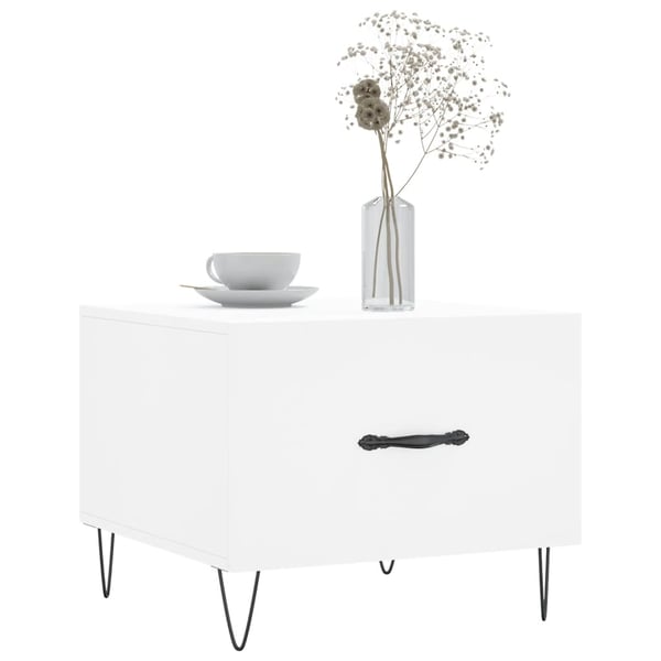 vidaXL Salongbord 2 stk hvit 50x50x40 cm konstruert tre