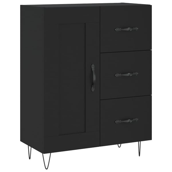 vidaXL højskab 69,5x34x180 cm konstrueret træ sort