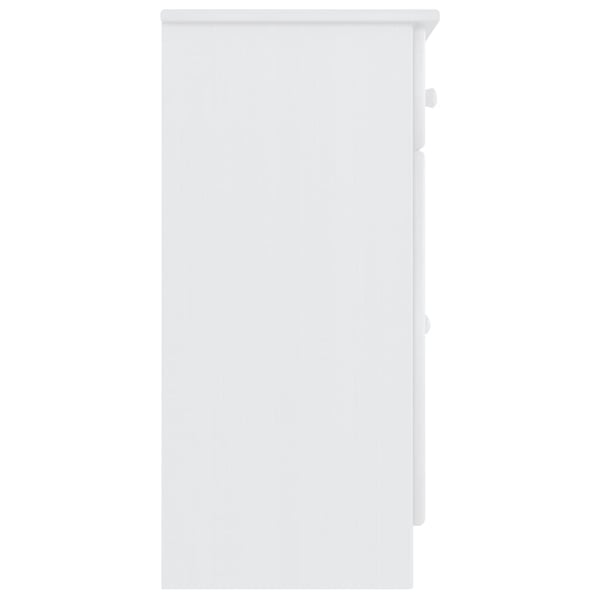 vidaXL Skjenk ALTA hvit 77x35x73 cm heltre furu