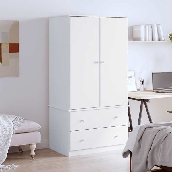 vidaXL Garderobe ALTA hvit 90x55x170 cm heltre furu