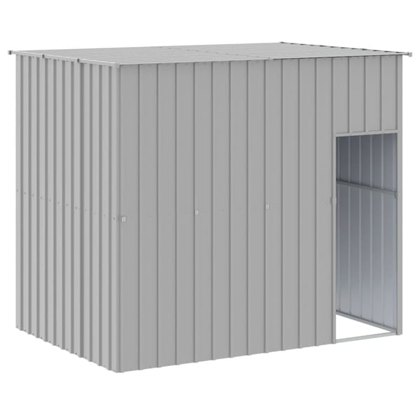 vidaXL Koirankoppi/ulkotila v.harmaa 214x661x181 cm galvanoitu teräs
