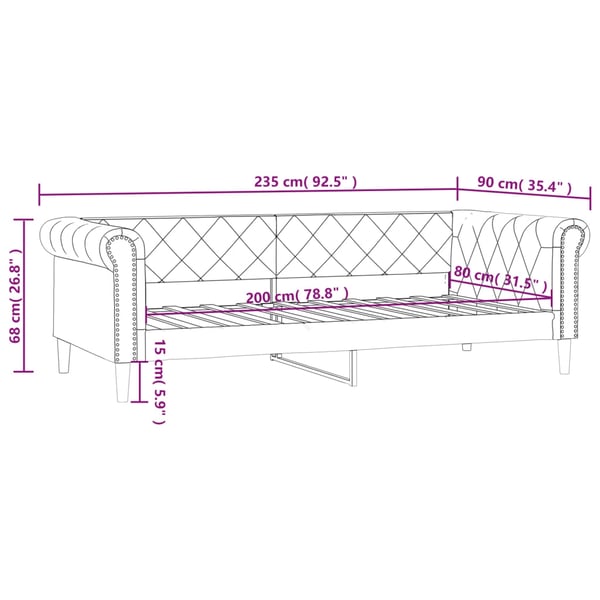 vidaXL Dagbädd vit 80x200 cm konstläder