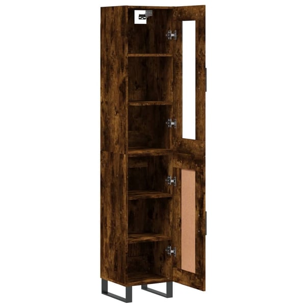 vidaXL skab 34,5x34x180 cm konstrueret træ røget egetræ