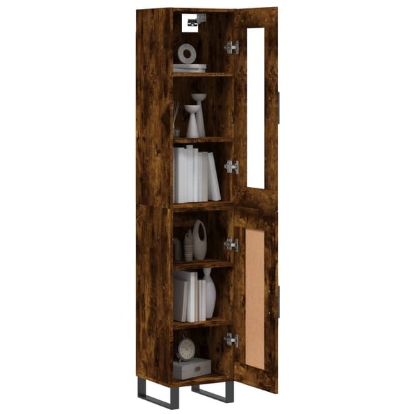 vidaXL skab 34,5x34x180 cm konstrueret træ røget egetræ