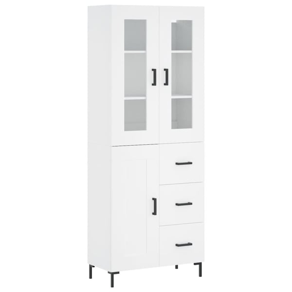vidaXL højskab 69,5x34x180 cm konstrueret træ hvid